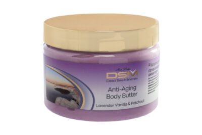 Anti-Aging Body Butter Scented with an exciting combination of Lavender and Vanilla Patchouli odors